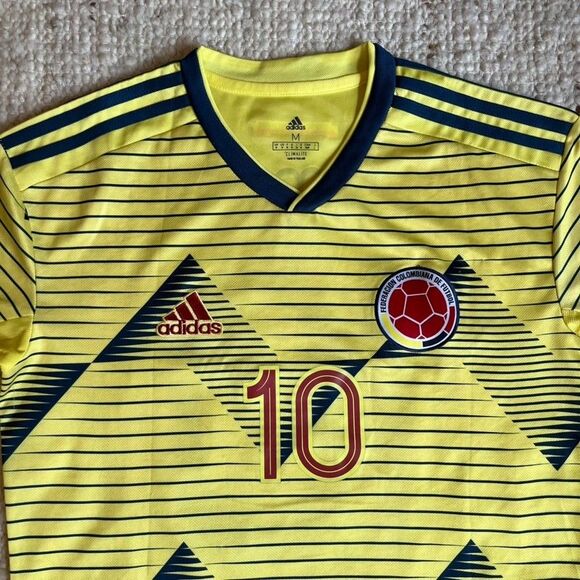 Adidas 2020 19 Colombia National Team Home Away Soccer Jersey JAMES #10 Yellow M - Picture 2 of 6